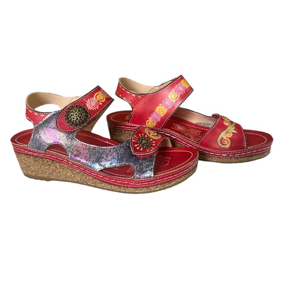 Spring Step Shoes - L'ARTISTE Sandal by Spring Step TIFFINAL Wedge Style Leather Size 39/ 8.5